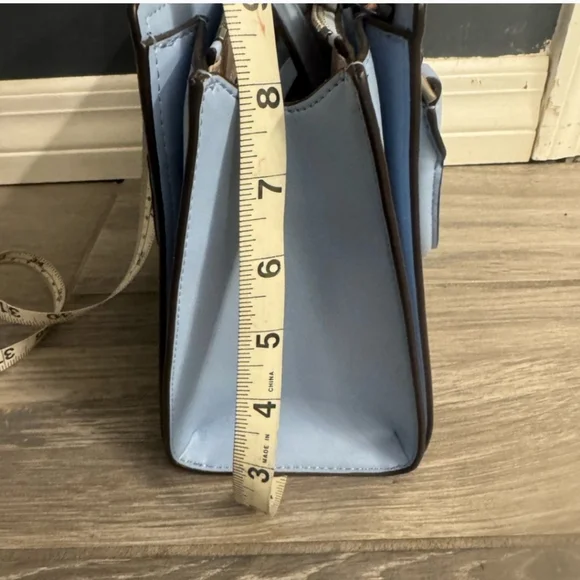 Michael Kors Black and Blue Satchel with Signature Design - Picture 3 of 11